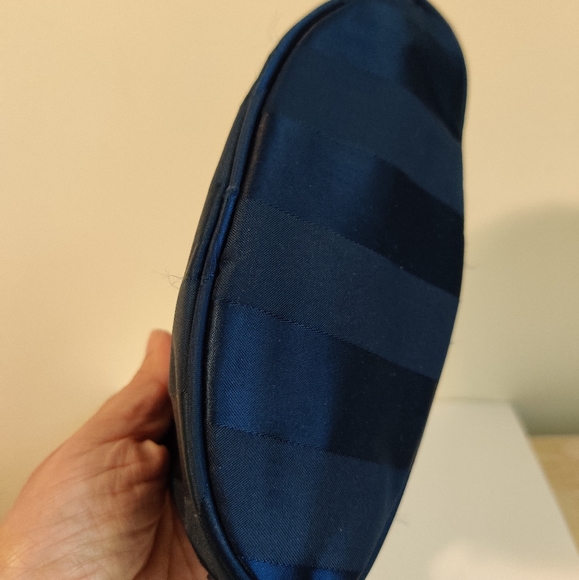 New Vintage Dior Blue Satin Cosmetic Makeup Bag - Picture 9 of 9